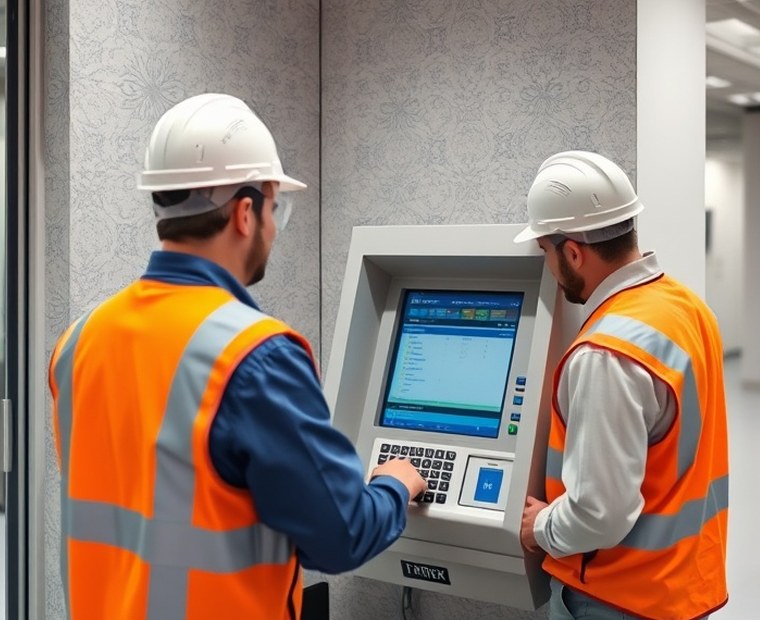 ATM in service at a bank branch